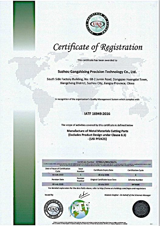 Certificate of Approval — Quality Management